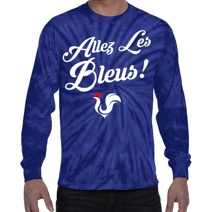 Allez Les Bleus France Team Chant Soccer Tie-Dye Long Sleeve Shirt