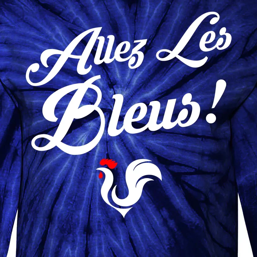 Allez Les Bleus France Team Chant Soccer Tie-Dye Long Sleeve Shirt