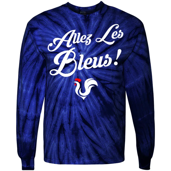 Allez Les Bleus France Team Chant Soccer Tie-Dye Long Sleeve Shirt