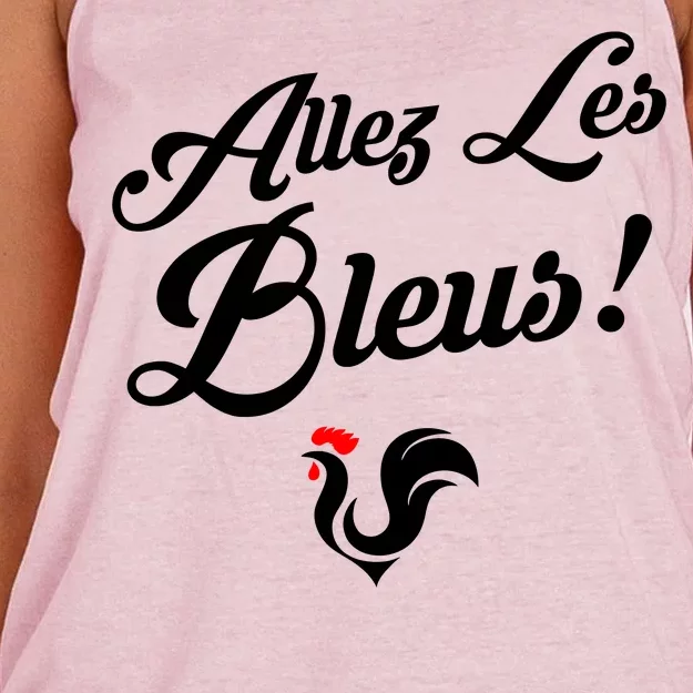 Allez Les Bleus France Team Chant Soccer Women's Knotted Racerback Tank