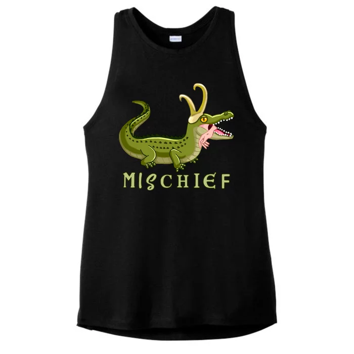 Alligator Gator Croki Crocodile God of Mischief Ladies Tri-Blend Wicking Tank