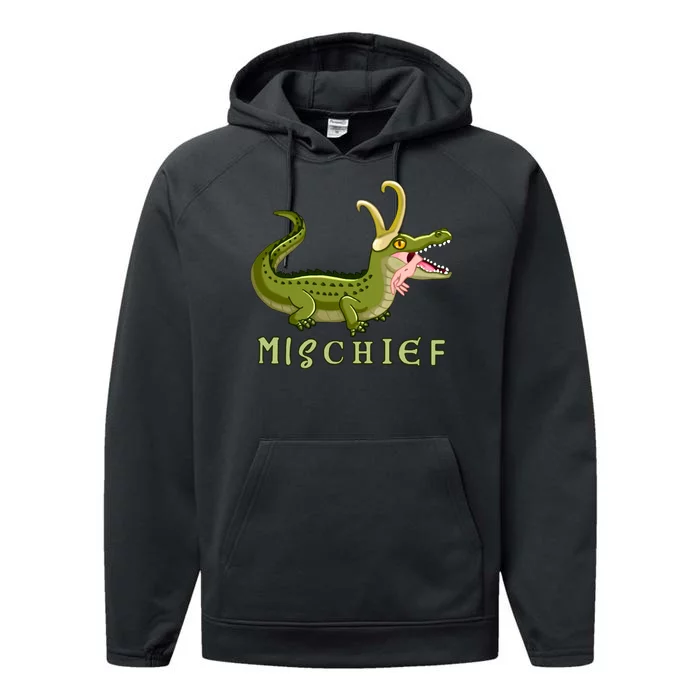 Alligator Gator Croki Crocodile God of Mischief Performance Fleece Hoodie