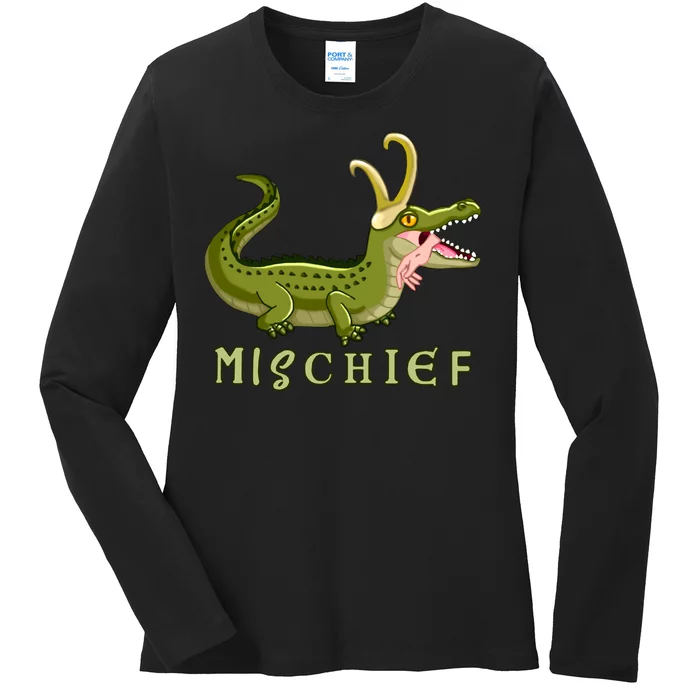 Alligator Gator Croki Crocodile God of Mischief Ladies Long Sleeve Shirt