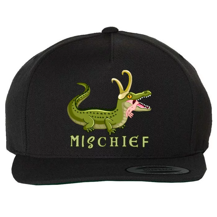 Alligator Gator Croki Crocodile God of Mischief Wool Snapback Cap