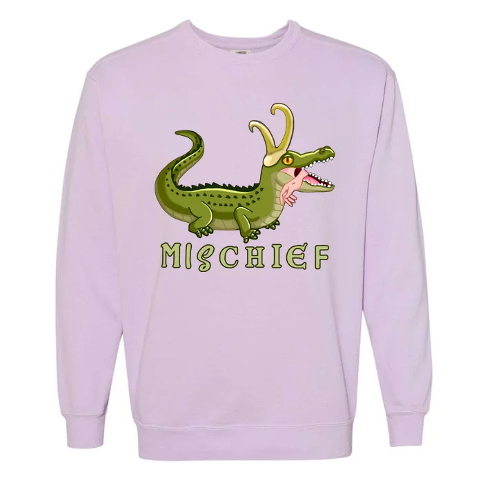 Alligator Gator Croki Crocodile God of Mischief Garment-Dyed Sweatshirt