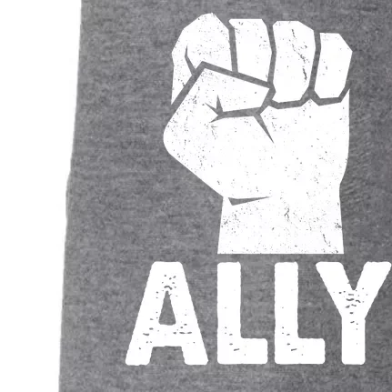 Ally Distressed Protest Fist Doggie 3-End Fleece Hoodie