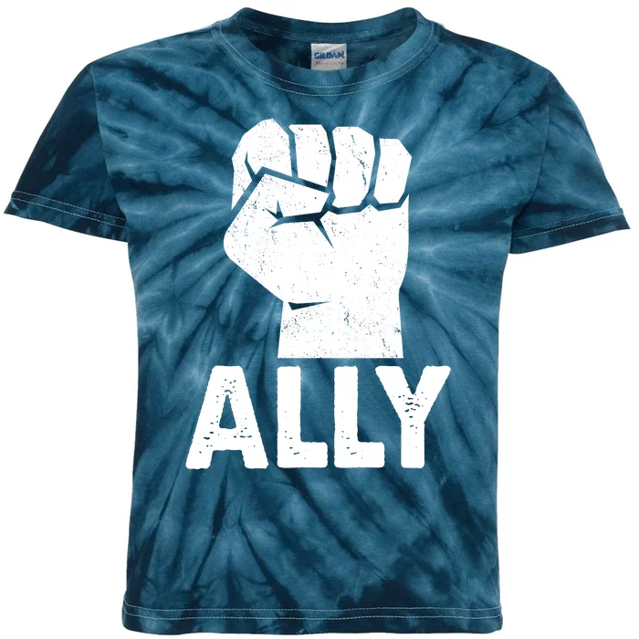 Ally Distressed Protest Fist Kids Tie-Dye T-Shirt