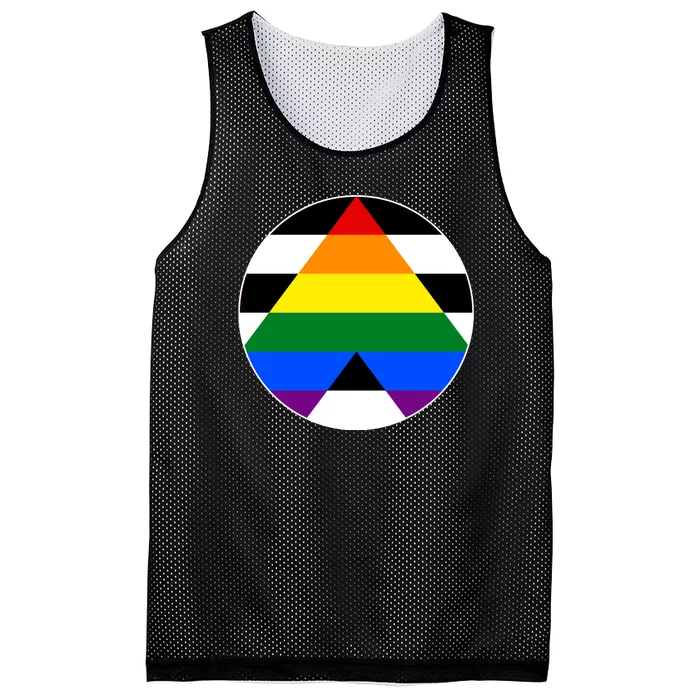 Ally Flag Circle Pyramid Pride Mesh Reversible Basketball Jersey Tank