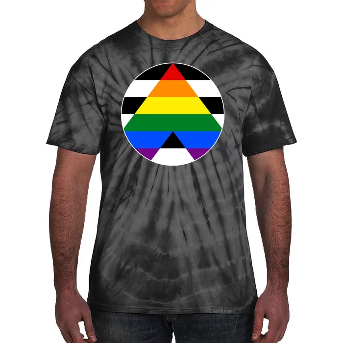 Ally Flag Circle Pyramid Pride Tie-Dye T-Shirt