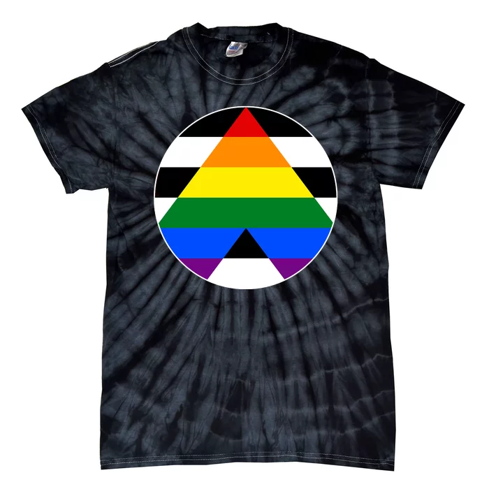 Ally Flag Circle Pyramid Pride Tie-Dye T-Shirt