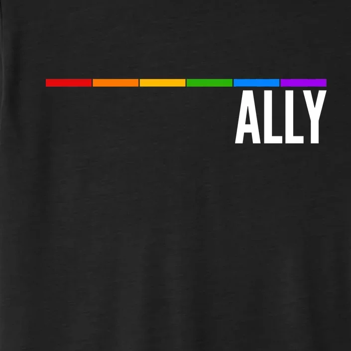 Ally LGBT Support Rainbow Thin Line ChromaSoft Performance T-Shirt