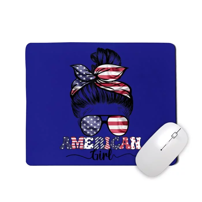 American Life Messy Bun Happy 4th Of July Independence Gift Mousepad