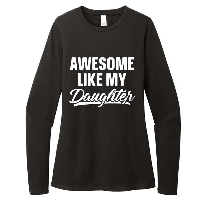 AWESOME LIKE MY TWO DAUGHTERS Father's Day Dad Men Him Gift Womens CVC Long Sleeve Shirt