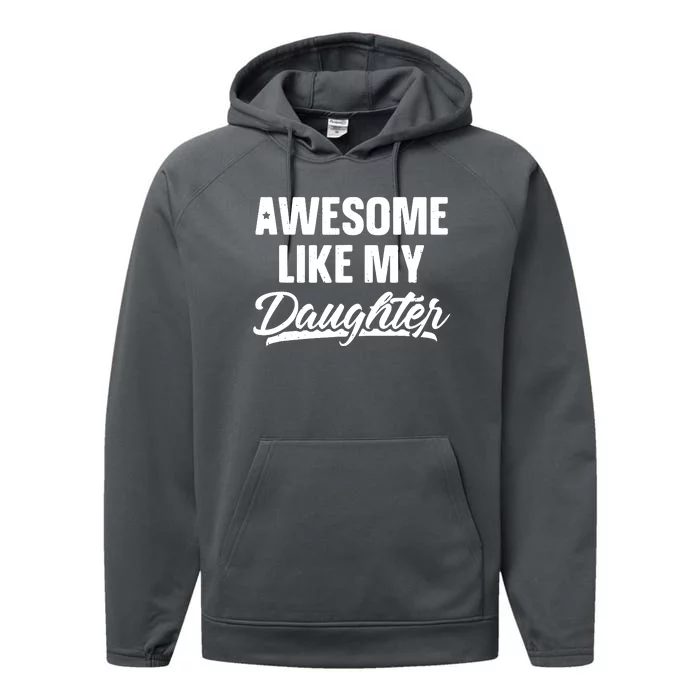 AWESOME LIKE MY TWO DAUGHTERS Father's Day Dad Men Him Gift Performance Fleece Hoodie