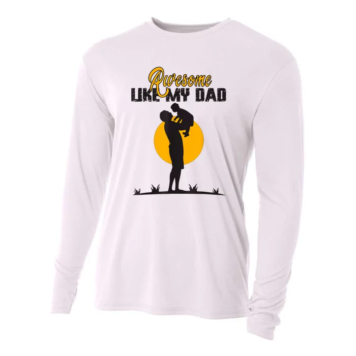 Awesome Like My Dad Dada Daddy Bruh Graphic Funny Father Day Cooling Performance Long Sleeve Crew