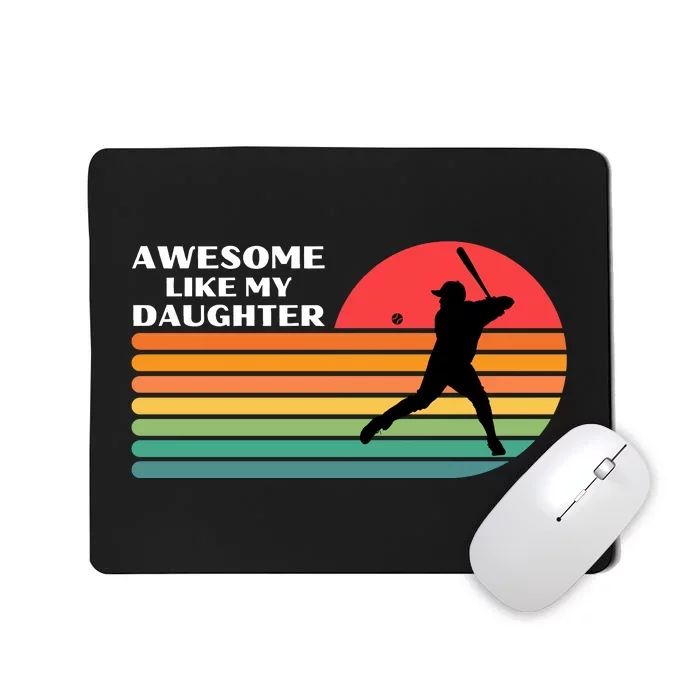 Awesome Like My Daughter Vintage Baseball Dad Mousepad