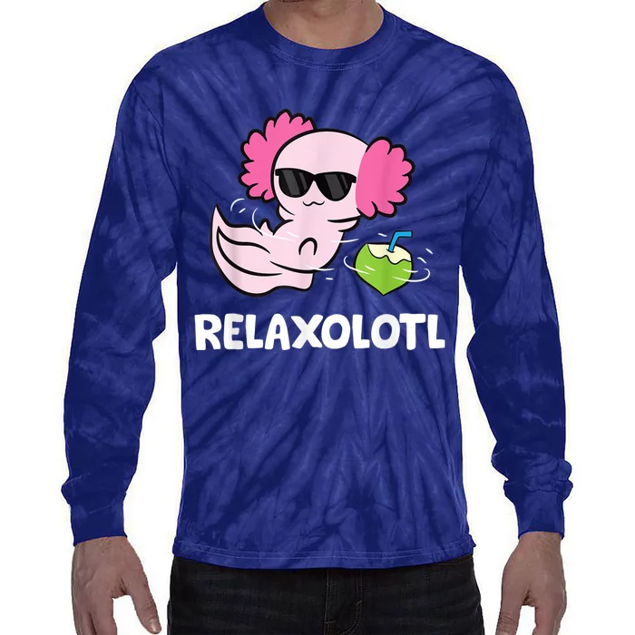 Axolotl Lover Mexican Salamander Relaxolotl Cute Axolotl Tie-Dye Long Sleeve Shirt