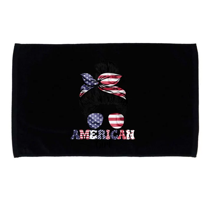 American Life Messy Bun Happy 4th Of July Independence Gift Microfiber Hand Towel