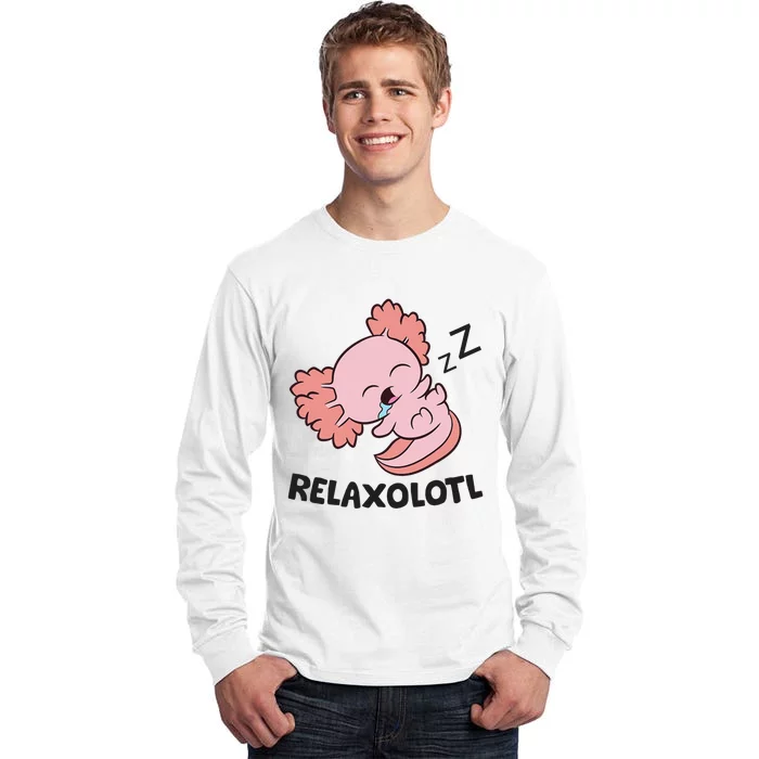 Axolotl Lover Mexican Salamander Relaxolotl Axolotl Tall Long Sleeve T-Shirt