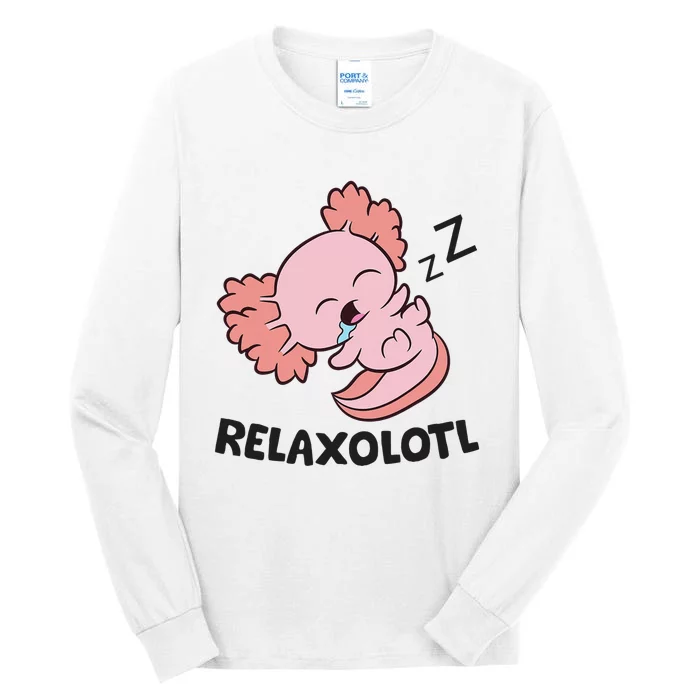 Axolotl Lover Mexican Salamander Relaxolotl Axolotl Tall Long Sleeve T-Shirt