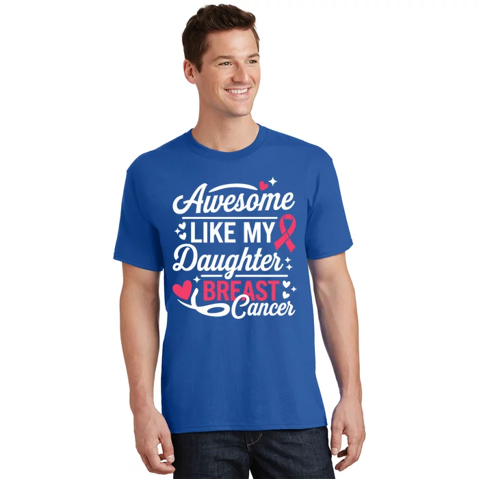 Awesome Like My Daughter Breast Cancer Funny Gift For Fathers Day Gift T-Shirt