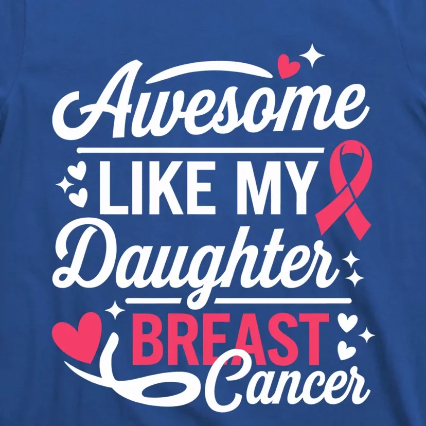 Awesome Like My Daughter Breast Cancer Funny Gift For Fathers Day Gift T-Shirt