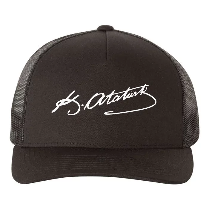 Ataturk Logo Mustafa Kemal AtatüRk Signature Imza TüRkiye Yupoong Adult 5-Panel Trucker Hat