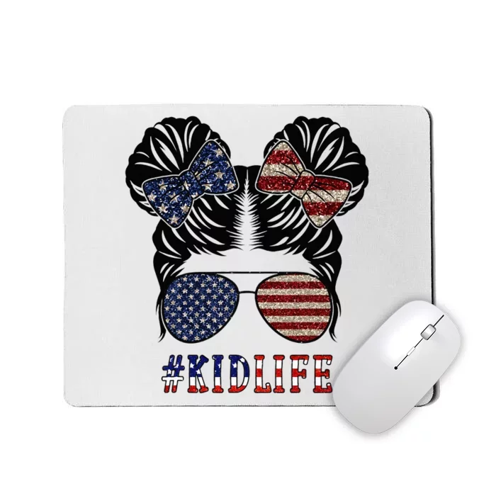 American Life Messy Bun 4th of July Patriotic USA Mousepad