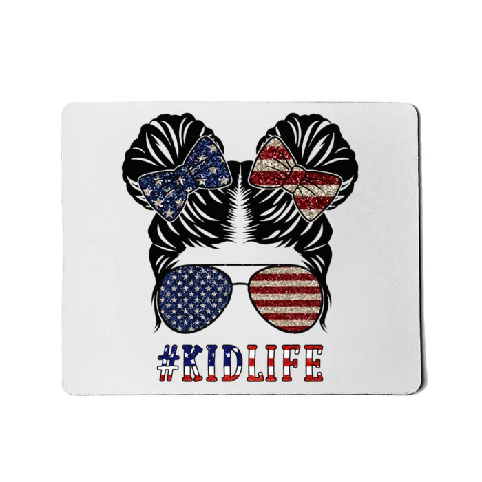 American Life Messy Bun 4th of July Patriotic USA Mousepad