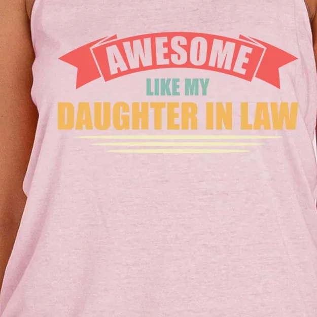 Awesome Like My Daughter In Law Daughter Gift Women's Knotted Racerback Tank