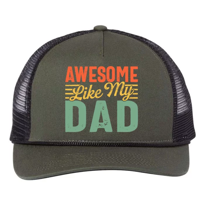 Awesome Like My Dad Family Lover Retro Vintage Retro Rope Trucker Hat Cap