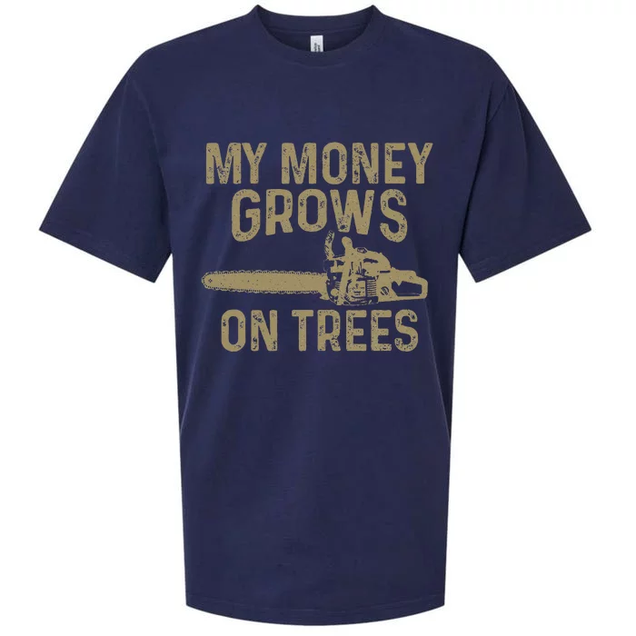 Arborist Lumberjack My Money Grows On Trees Funny Vintage Sueded Cloud Jersey T-Shirt