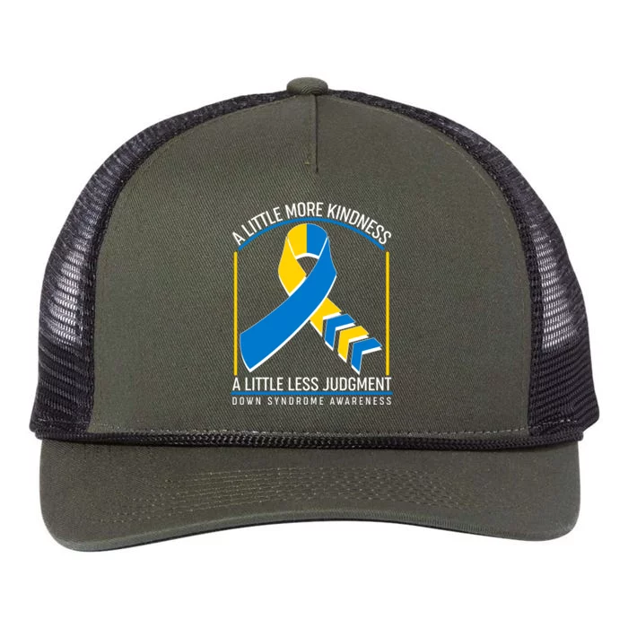 A Little More Kindness A Little Less Judgment Down Syndrome Awareness Retro Rope Trucker Hat Cap