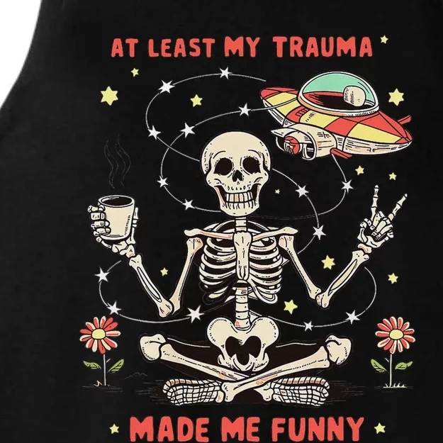 At Least My Trauma Made Me Funny Ladies Tri-Blend Wicking Tank