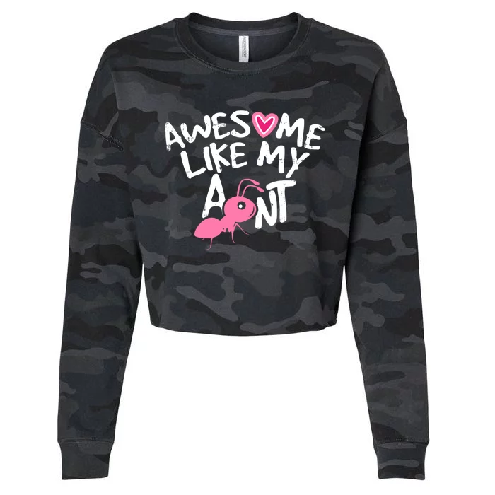 Awesome Like My Aunt Funny Niece And Nephew Gift Cropped Pullover Crew