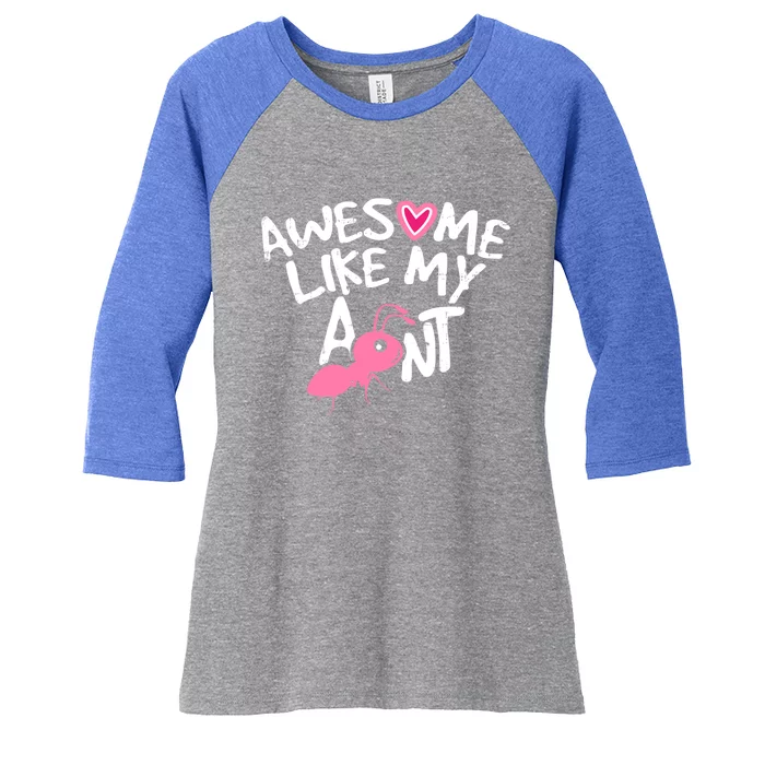 Awesome Like My Aunt Funny Niece And Nephew Gift Women's Tri-Blend 3/4-Sleeve Raglan Shirt