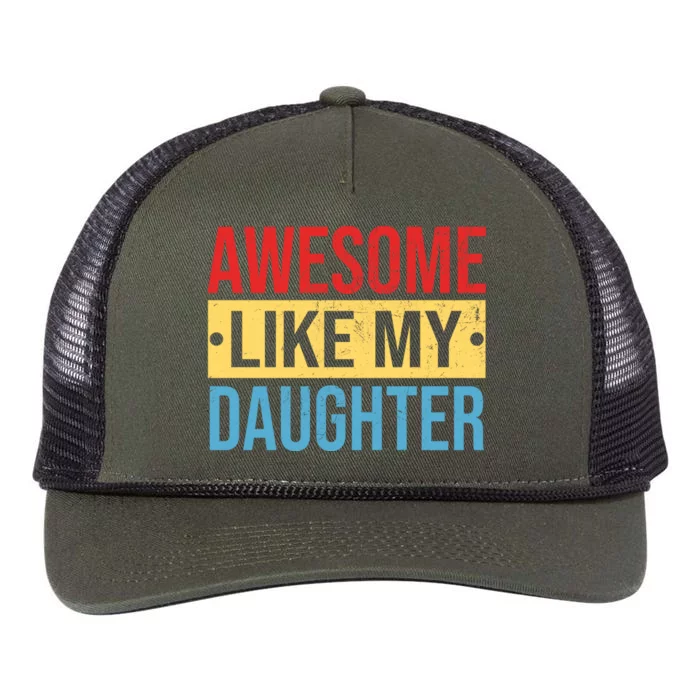 Awesome Like My Daughter Gift For Parents Retro Rope Trucker Hat Cap