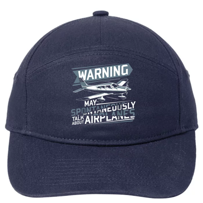 Airplane Lover Men Boy Kids Aviation Pilot 7-Panel Snapback Hat