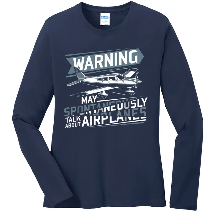 Airplane Lover Men Boy Kids Aviation Pilot Ladies Long Sleeve Shirt