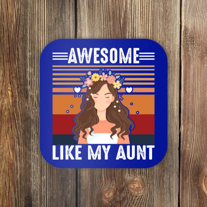 Awesome Like My Aunt Auntie Niece Retro Aunt Gift Coaster