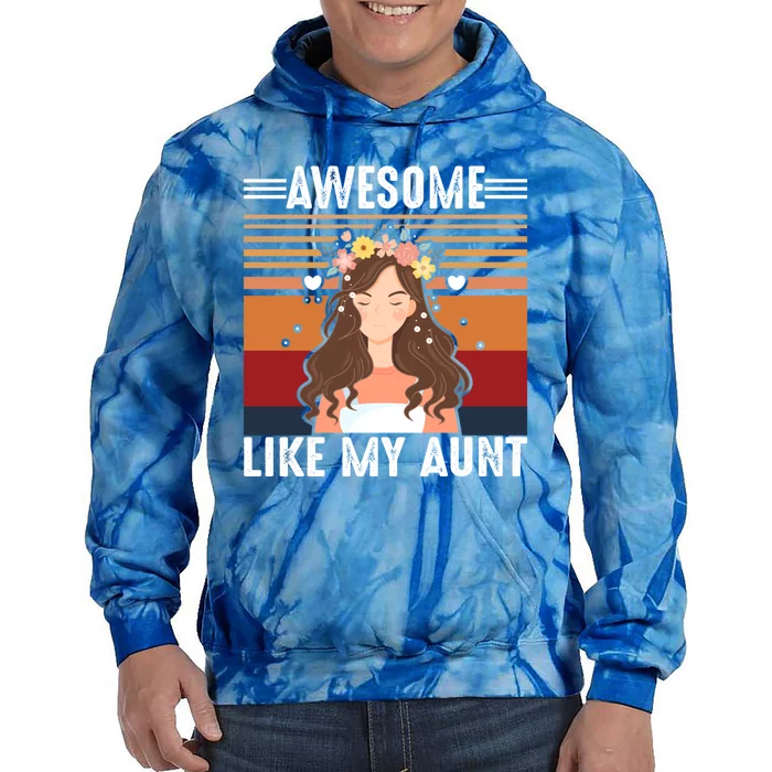 Awesome Like My Aunt Auntie Niece Retro Aunt Gift Tie Dye Hoodie