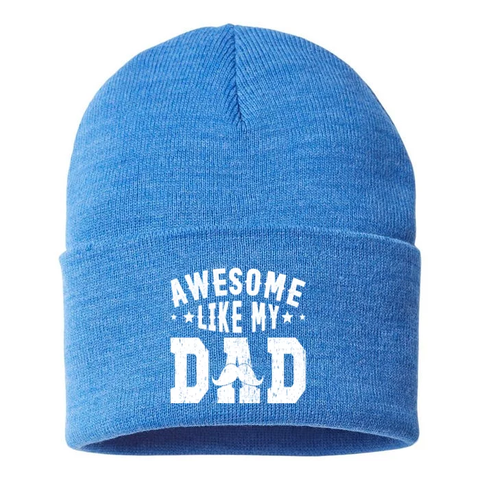 Awesome Like My Dad Vintage Daughter Dad And Son Matching Gift Sustainable Knit Beanie