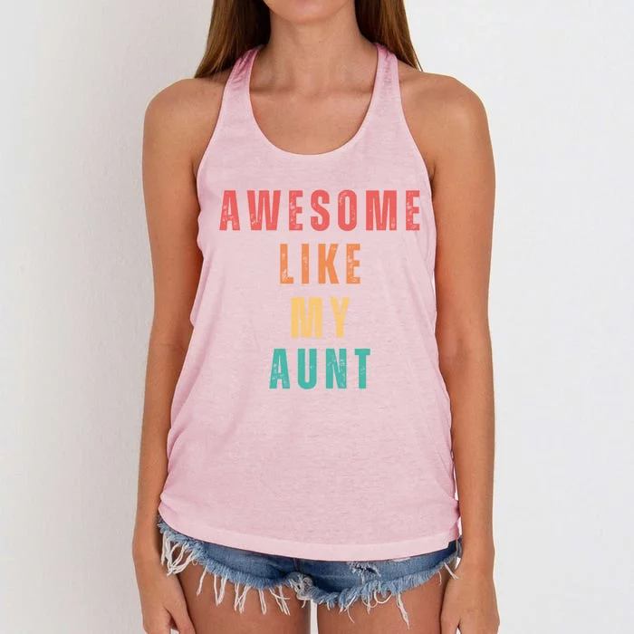 Awesome Like My Aunt Niece Nephew Gift Women's Knotted Racerback Tank