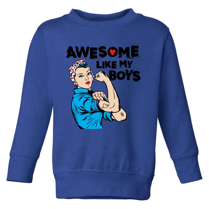 Awesome Like My Funny Mom Gift For Cool Mother Gift Toddler Sweatshirt