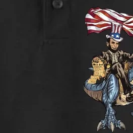 Abe Lincoln Murica T Rex Funny 4th Of July Usa Flag Dry Zone Grid Performance Polo