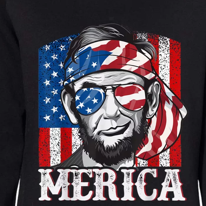 Abraham Lincoln Merica 4th Of July Shirt Men American Flag Womens California Wash Sweatshirt