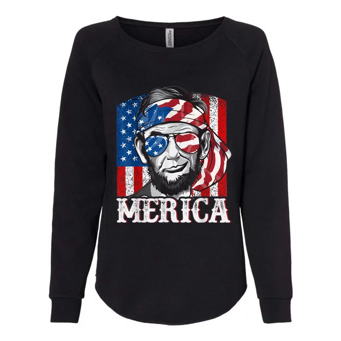 Abraham Lincoln Merica 4th Of July Shirt Men American Flag Womens California Wash Sweatshirt