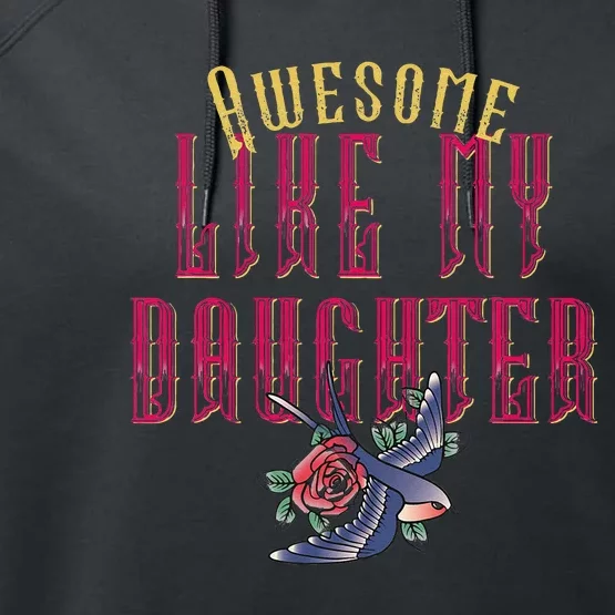 Awesome Like My Daughter Men Funny Fathers Day Dad Performance Fleece Hoodie