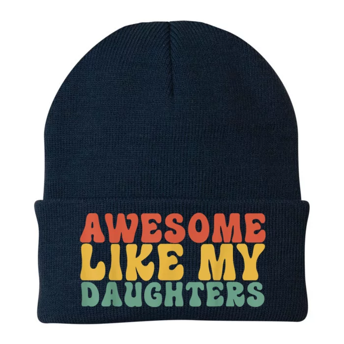 Awesome Like My Daughter Retro Men Dad Funny Fathers Knit Cap Winter Beanie