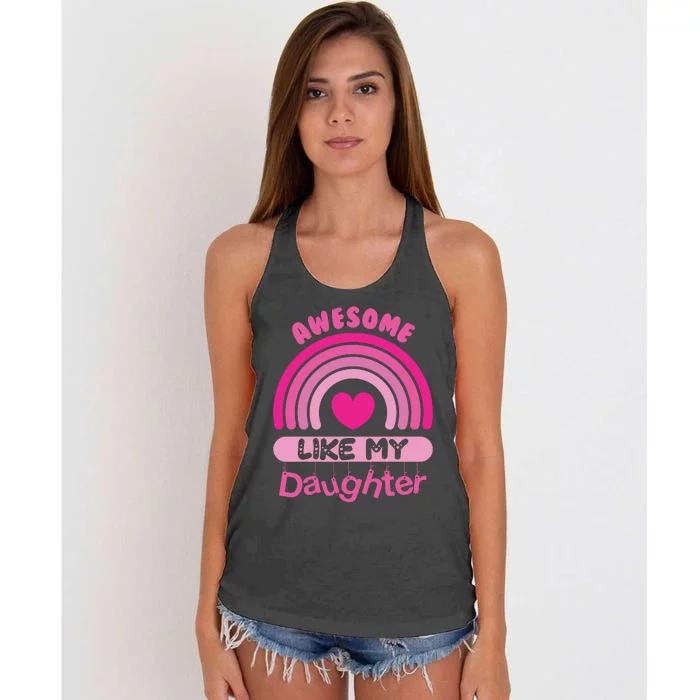 Awesome Like My Daughter Fathers Day Women's Knotted Racerback Tank